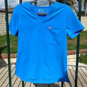 Blue V Neck FIGS technical collection scrub top (S) In mint condition.
